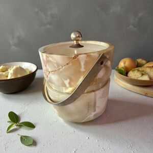 MCM Faux Marble Morgan &Co Ice Bucket | Vintage Bucket Brigade Barware